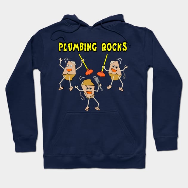 Plumbing Rocks Light Hoodie by Barthol Graphics